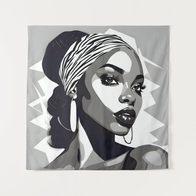 Tapete De Parede Retrato de uma mulher negra (Frente)