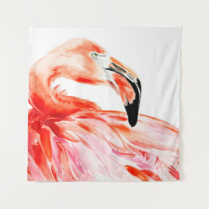 Tapete De Parede Retrato do perfil de pássaro Flamingo rosa, beleza