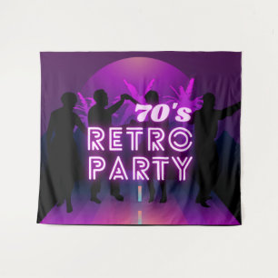 Tapete De Parede Retro 80s Disco Dance Party Neon Purple Funky