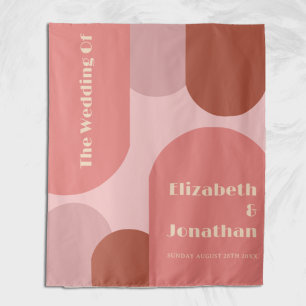 Tapete De Parede Retro Arches Casamento Cor-de-Rosa Coral