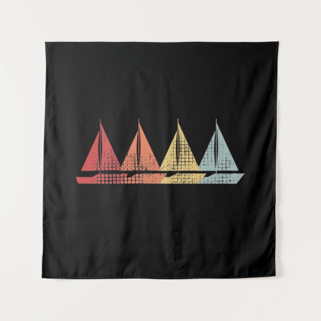 Tapete De Parede Retro de Barcos de Navegação (Frente)