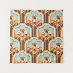 Tapete De Parede Retro Floral: 70s Revival de Papel de Carteira