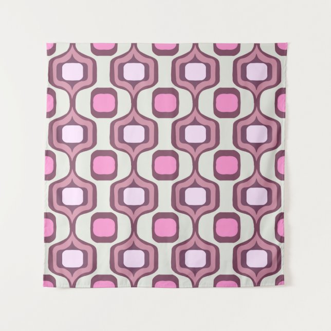 Tapete De Parede Retro Hand Drawn Geometric Square Pattern Minimal  (Frente)