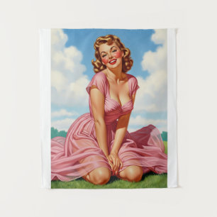 Tapete De Parede Retro Old Hollywood Glamor Blonde Woman Pin-up Ar
