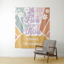 Tapete De Parede Retro Sunshine Rainbow Cinco é um Clima