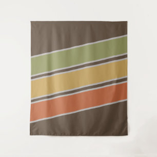 Tapete De Parede Retro Vintage Simples Três Stripes Marrom