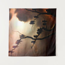 Retro vívido - fantasmas em uma árvore