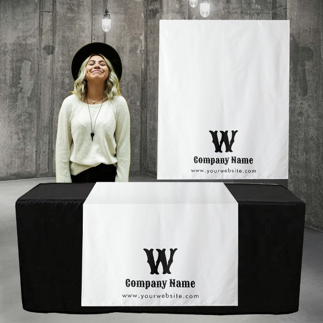 Tapete De Parede Retrospectiva Branca de Banner do Executador de Me (Custom Business Table Runner Banner White Retro Tapestry)