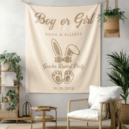 Tapete De Parede Revelação de Gênero Modern Bunny Bege Claro