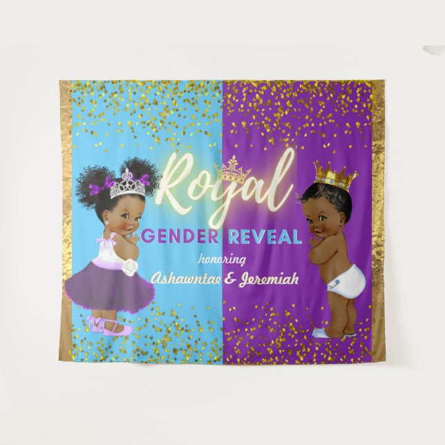 Tapete De Parede Revelação de Gênero Real Africano Elegante Roxo &  (Frente (Horizontal))