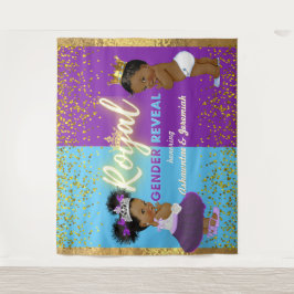 Tapete De Parede Revelação de Gênero Real Africano Elegante Roxo e