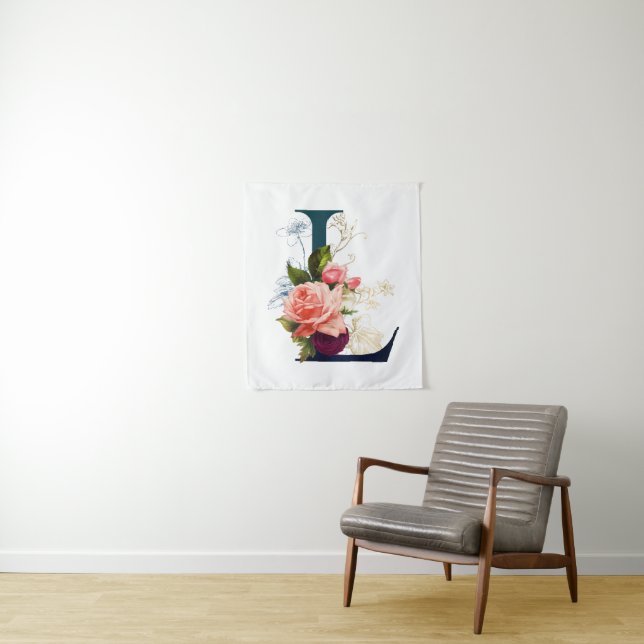 Tapete De Parede Rico Floral Monograma - Letra L (In Situ)