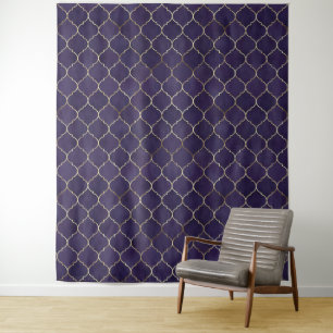 Tapete De Parede Ritmos Reais: Geometria Marroquina Andaluz Roxo