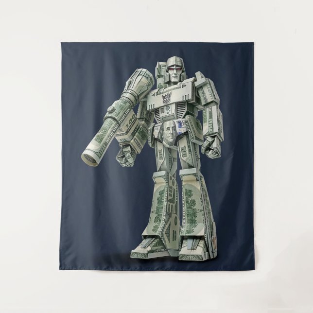 Tapete De Parede Robô Mega Tron de Origami de Dinheiro (Frente)
