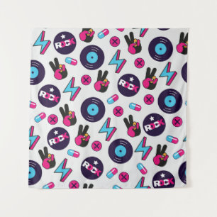 Tapete De Parede Rockin' Hippie: Padrão Vinyl Vintage