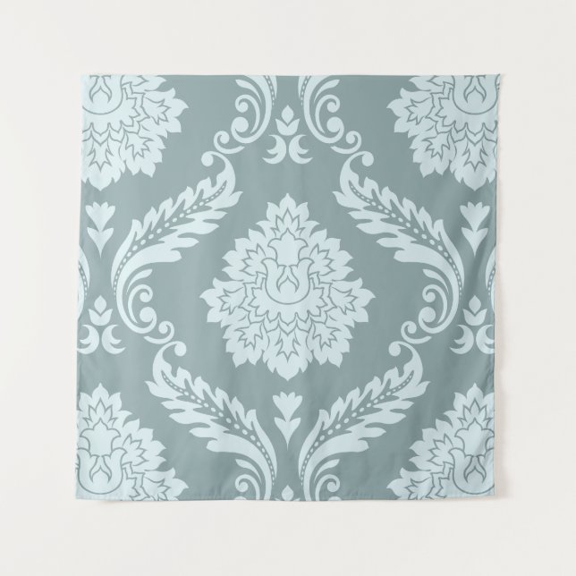 Tapete De Parede Rococo Damask Lg Pattern Duck Egg Blue+Teal (Frente)