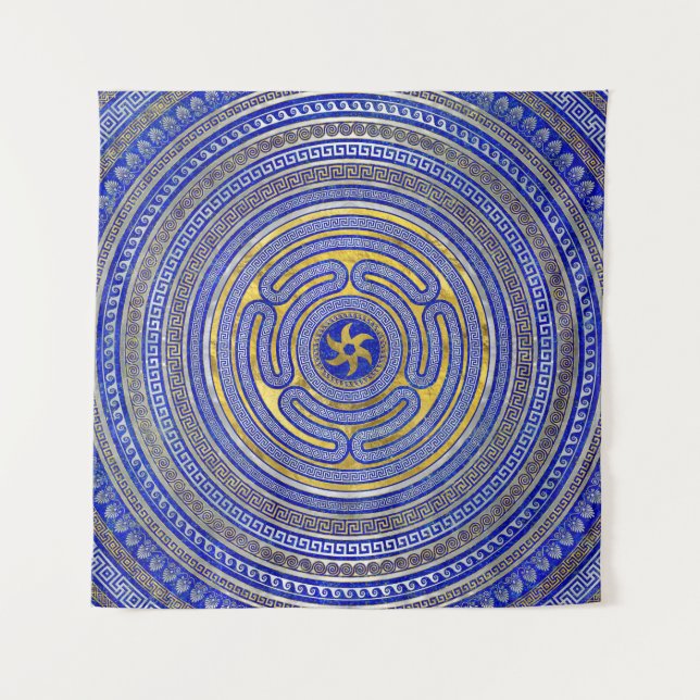 Tapete De Parede Roda de Hecate Ornamento Chave Grego (Frente)