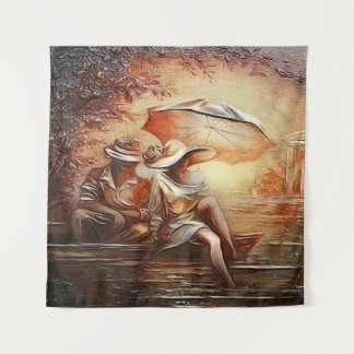 Tapete De Parede Romantic Moment at Sunset