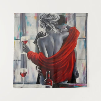 Tapete De Parede Romantic Wine Embrace