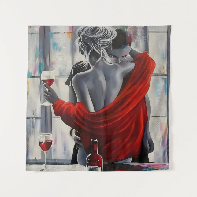 Tapete De Parede Romantic Wine Embrace (Frente)