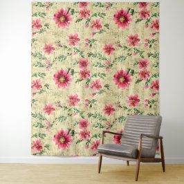 Tapete De Parede Romântica vintage aqucolor floral Natural