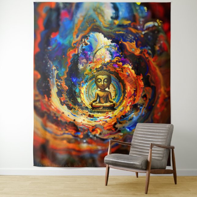 Tapete De Parede Rorschach style Buddha 80x60 001 (In Situ)