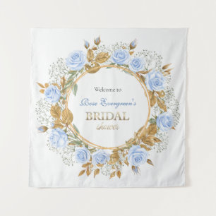 Tapete De Parede Rosa Azul Bridal Beijada a Ouro