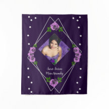 Rosa de prata geométrica púrpura 16