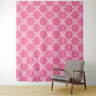 Tapete De Parede Rosa e Branco
