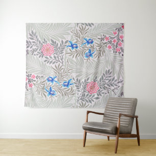 Tapete De Parede Rosa e Larkspur, William Morris