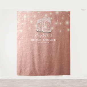 Tapete De Parede Rosa Mason Jars do Casal de Fundo do chá de panela