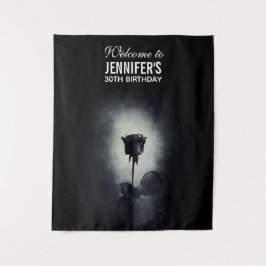 Tapete De Parede Rosa Negra Gótica de Sangue Gotejante Aniversário 