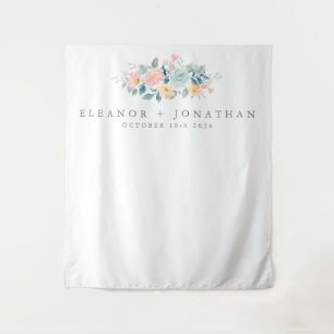 Tapete De Parede Rosa Pastel Turquesa Floral Água Personalizado Cas