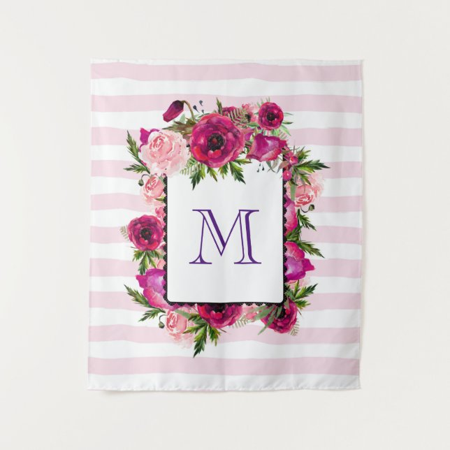 Tapete De Parede Rosa Rosa Rosa Rosa Rosa Rosa Rosa e Buquê Floral  (Frente)