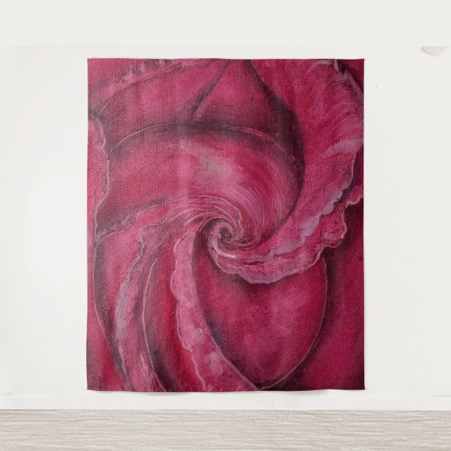 Tapete De Parede Rosa vermelha fechada (Frente)