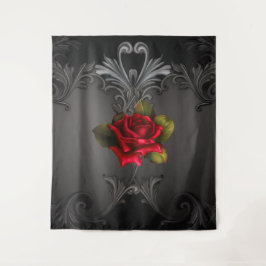 Tapete De Parede Rosa Vermelha & Preto Elegante Fundo Gótico