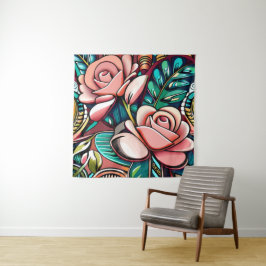 Tapete De Parede Rosas duplos: um arranjo flexível espetacular