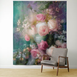 Tapete De Parede Rosas em Aquarela Vintage Pintadas em Todas as Cor