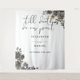 Tapete De Parede Rosas góticas elegantes adereço de foto de casamen