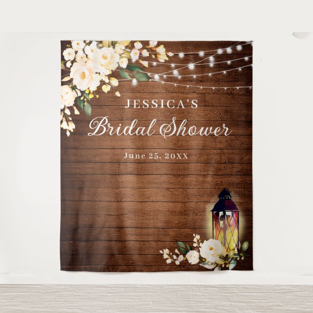 Tapete De Parede Rosas Lanterna Chá de panela de Madeira Fundo (Frente)