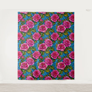 Tapete De Parede Rosas mosaico rosa