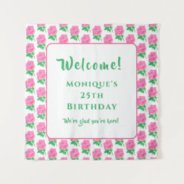 Tapete De Parede Rosas Rosa