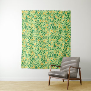 Tapete De Parede Rosas selvagens em amarelo e verde