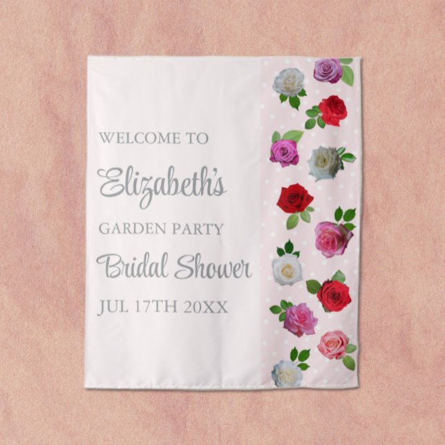 Tapete De Parede Rose Garden Party Bridal Shower (Criador carregado)