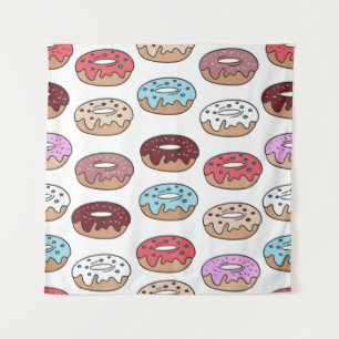 Tapete De Parede Rosquinhas multicoloridas desenhadas à mão.