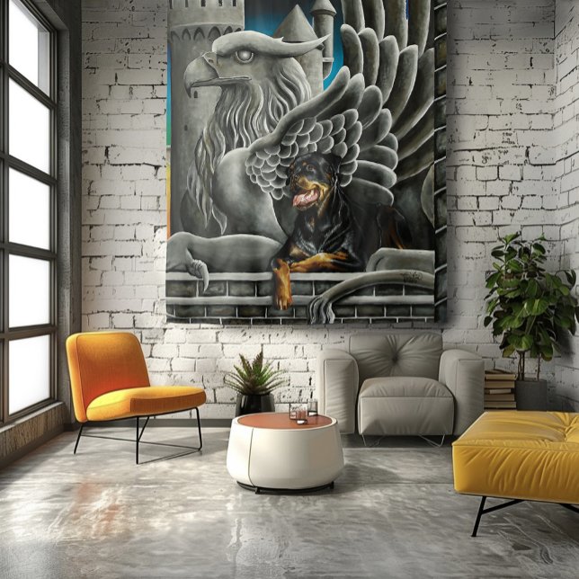 Tapete De Parede Rottweiler Dog Gargoyle Fantasy (Criador carregado)