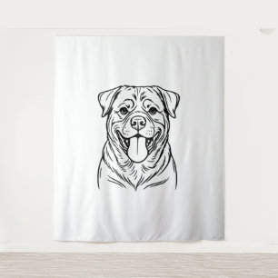 Tapete De Parede Rottweiler Dog Line Art - linha de arte minimalist