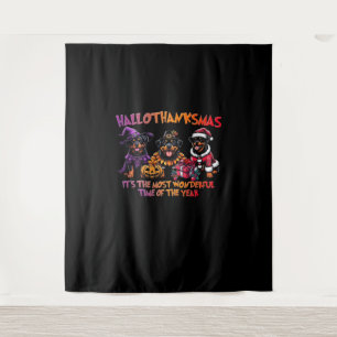 Tapete De Parede Rottweiler Halloween Ação de Graças viciado no Nat