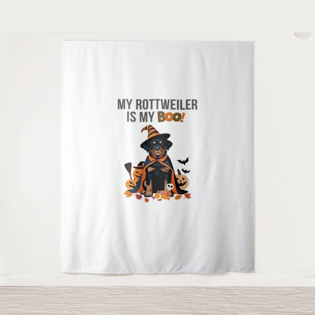 Tapete De Parede Rottweiler Halloween Figurume Meu Rottweiler é Meu (Frente)