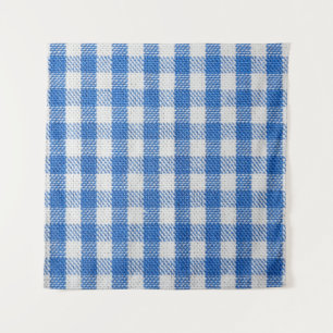 Tapete De Parede Roupas de jantar revestidas de cor azul-branca.